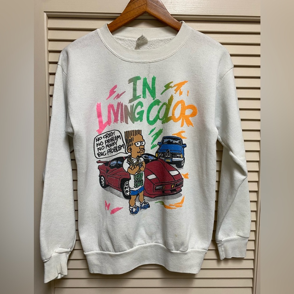 Vintage 90s In Living Color Bart Parody Sweatshirt Cotton Armor USA M Hip Hop